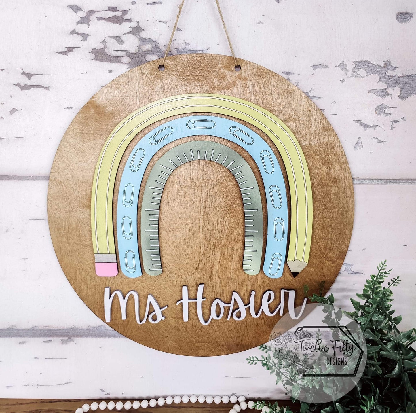 Teacher Rainbow Door Hanger