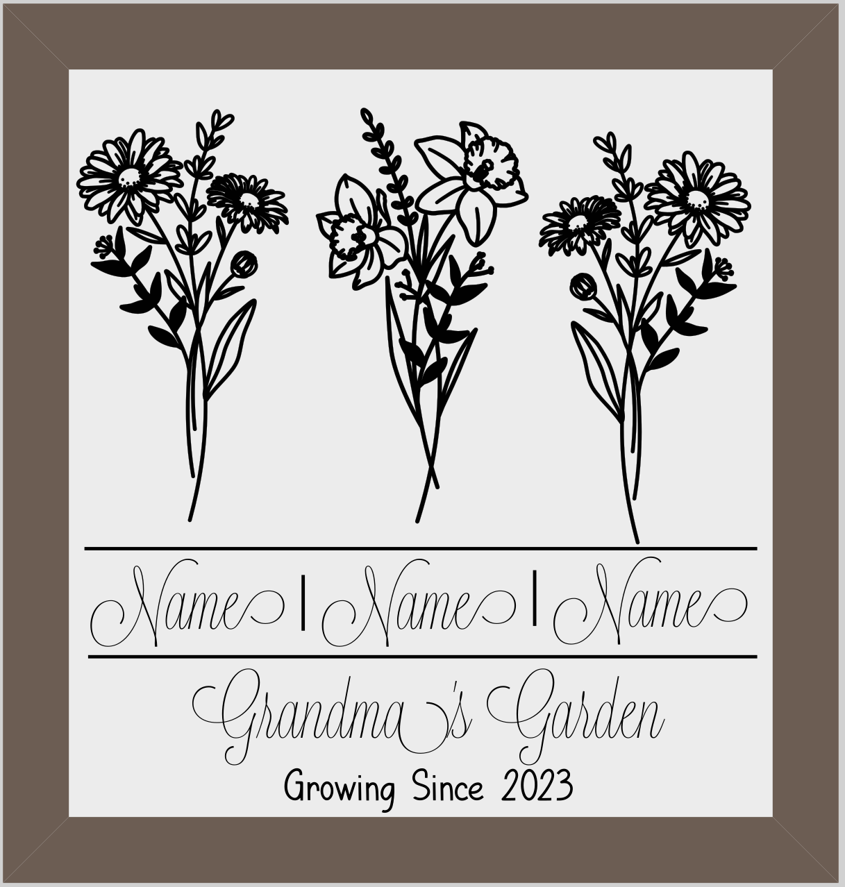 Grandma/Nana/Mimi's Garden Growing Since