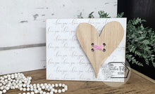 Load image into Gallery viewer, "I Love You" 8x10 Wood Block Sign | 3D Stitched Heart Wall Art