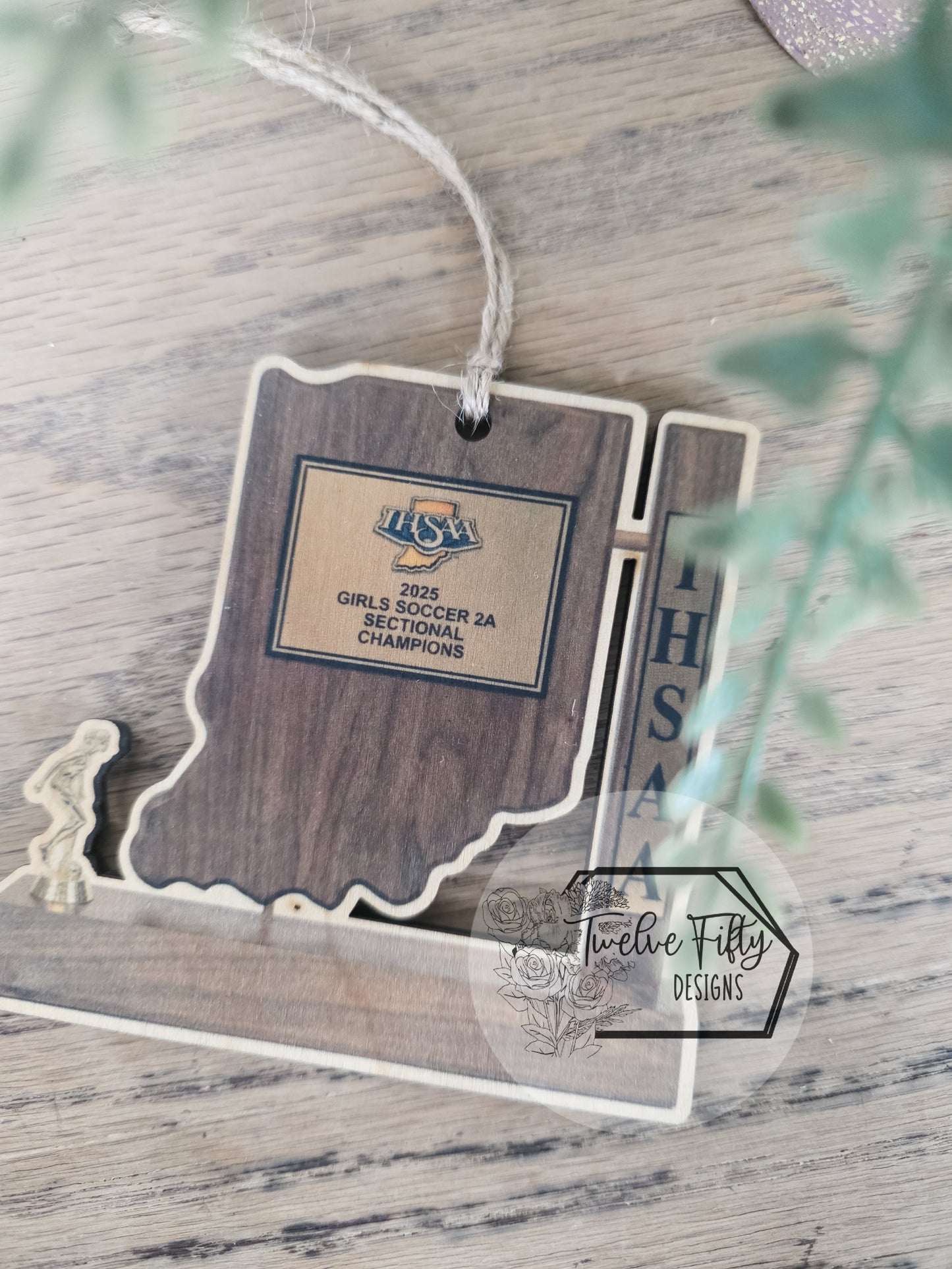Custom Championship Ornament/Car Charm or keychain – Any Year, Any Sport, Any Level