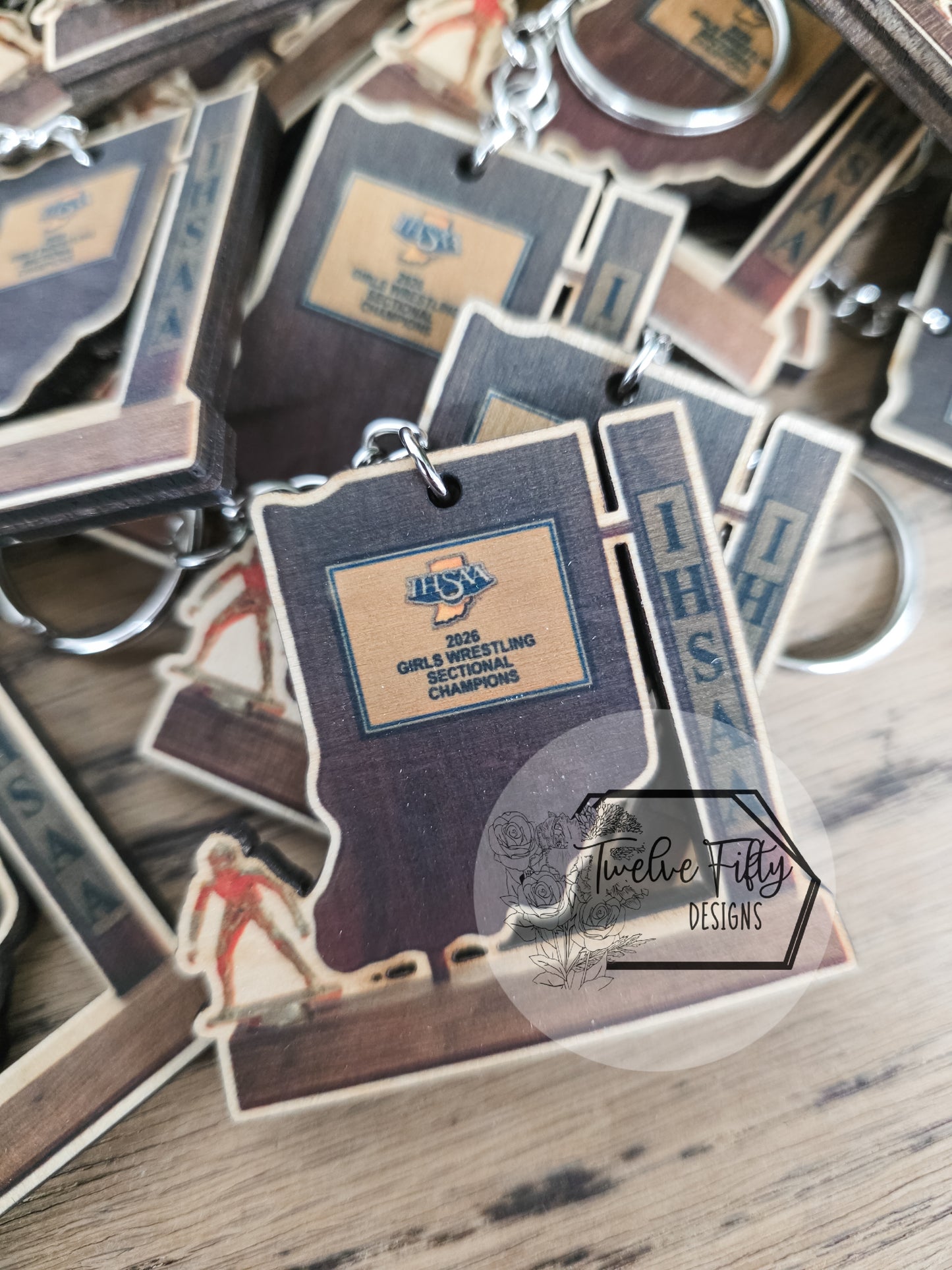 Custom Championship Ornament/Car Charm or keychain – Any Year, Any Sport, Any Level