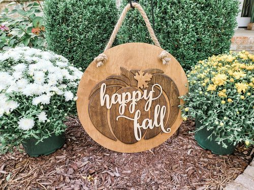 Happy  Fall Pumpkin Door Hanger