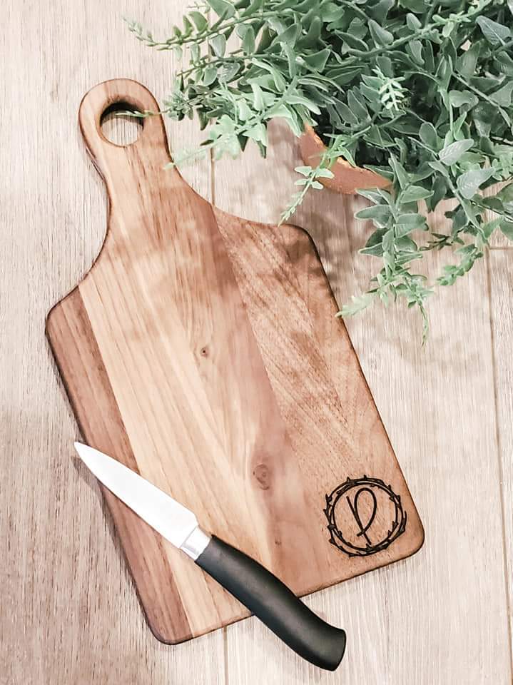 Handwritten Recipe in Cutting Board