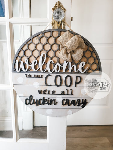 Welcome to our Coop Door Hanger