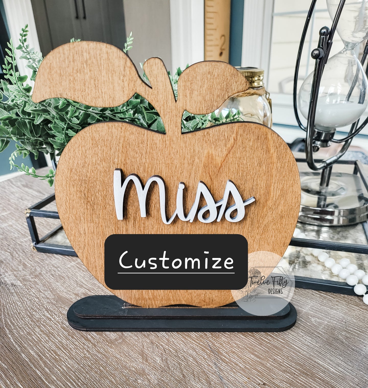 Apple with Teachers Name