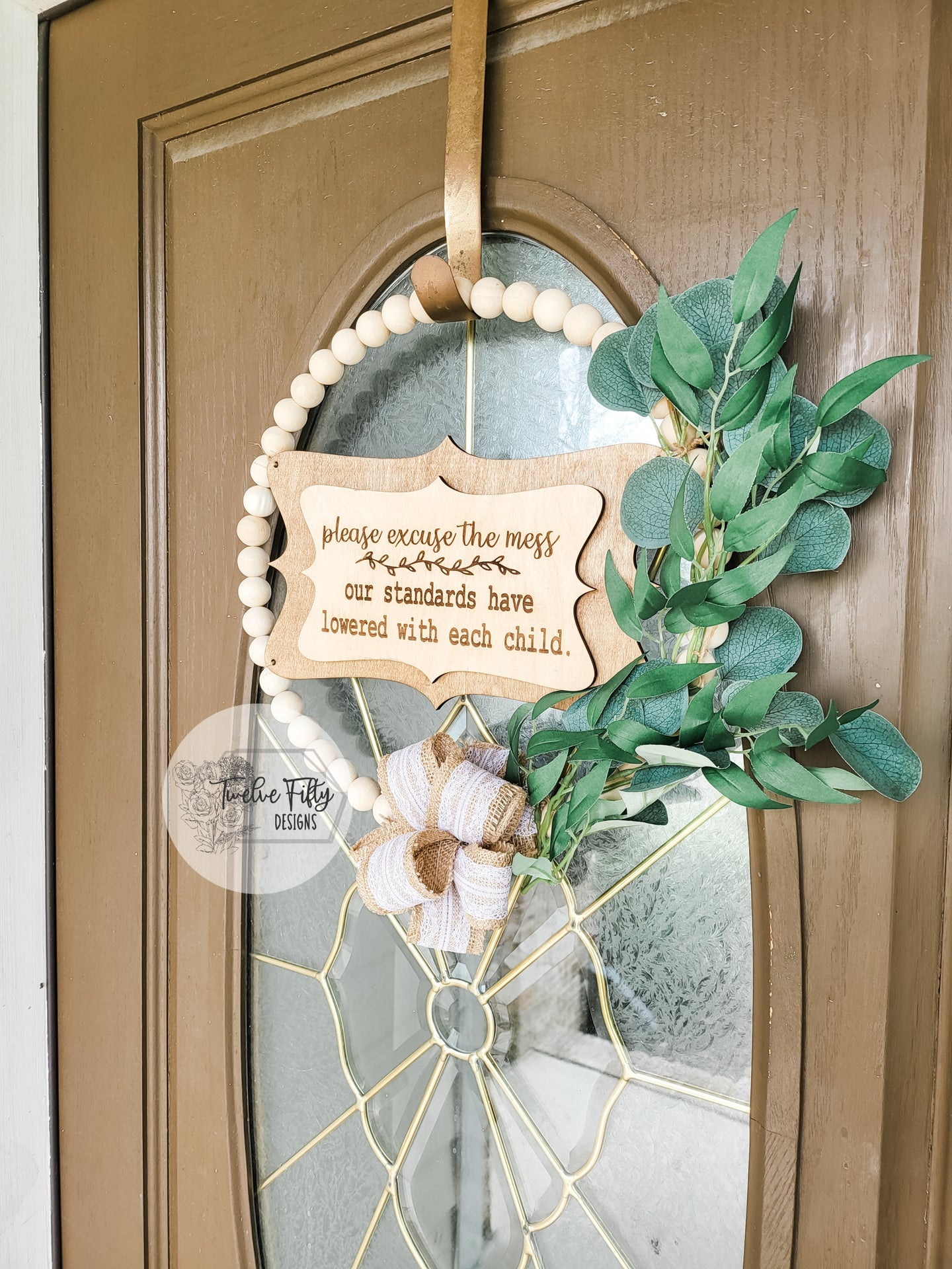 Wood Beaded Wreath