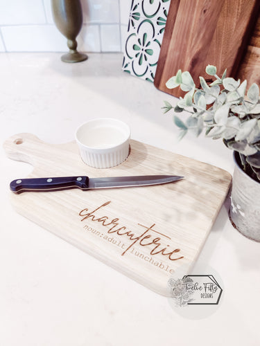 Cutting board with Ramekin cup