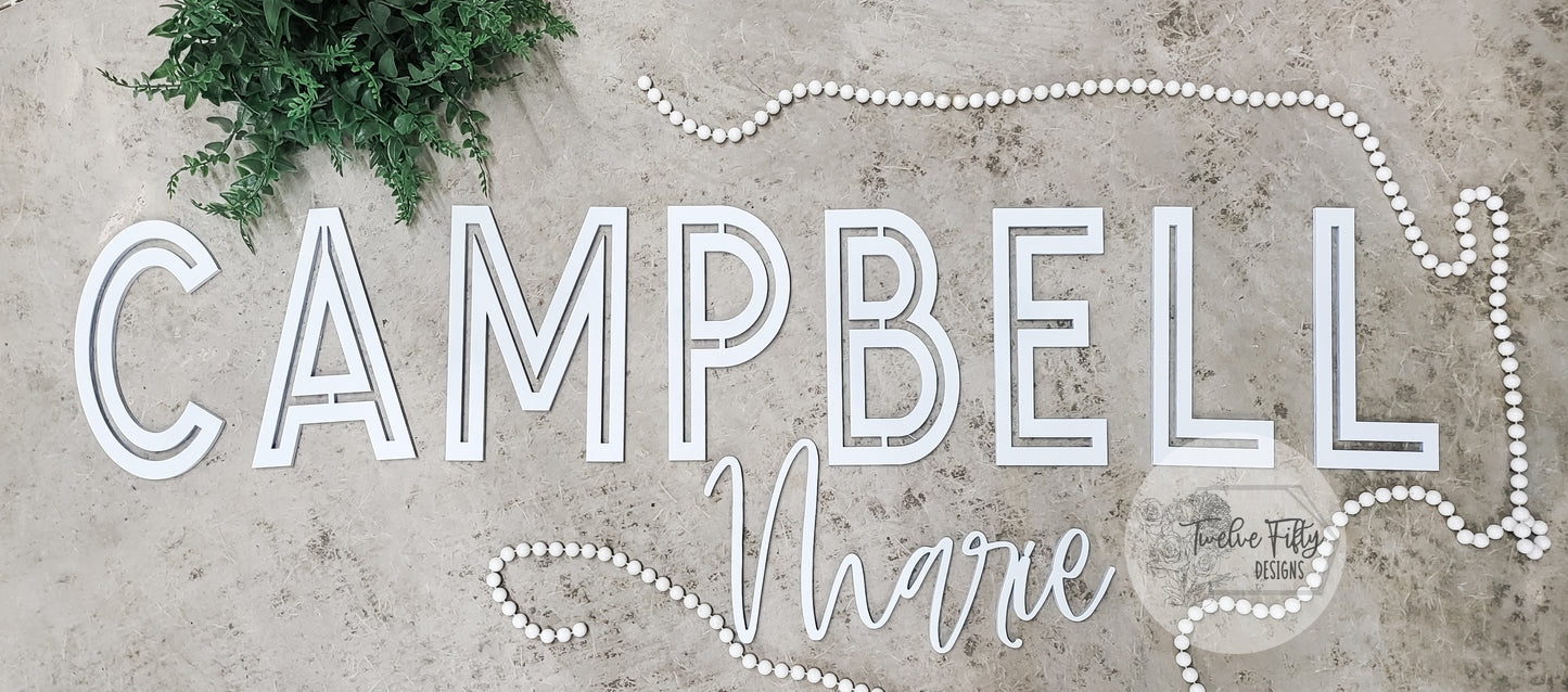 Custom Name Sign, Nursery Name Sign, Cutout Word/Phrase