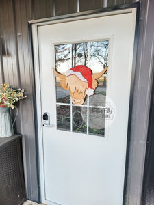 Christmas Highland Cow Door Hanger